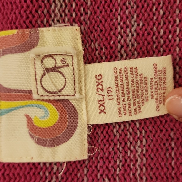 OP Hooded Pink and Gray Pullover Sweater Size XXL - Picture 2 of 6